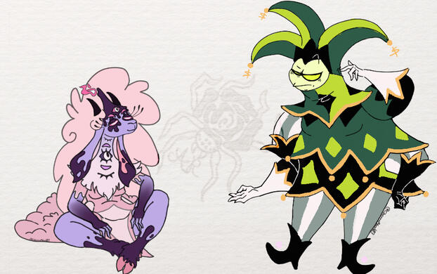 Colored full body Belphegor and Mammon